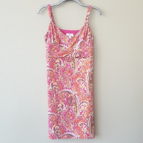 LOFT Pink Paisley Knit Dress - Picture 10 of 11